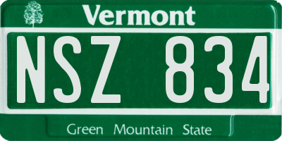 VT license plate NSZ834