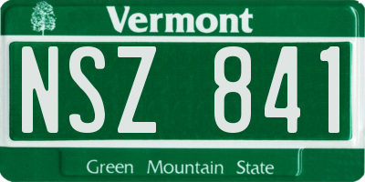 VT license plate NSZ841