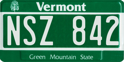 VT license plate NSZ842