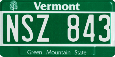 VT license plate NSZ843