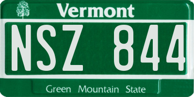 VT license plate NSZ844