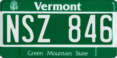 VT license plate NSZ846