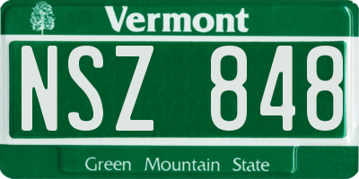 VT license plate NSZ848
