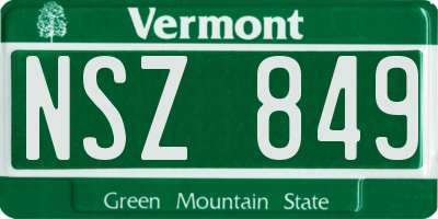 VT license plate NSZ849