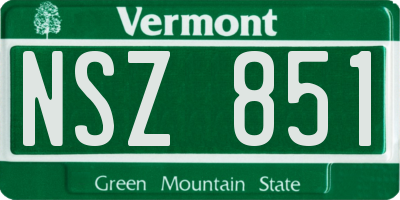 VT license plate NSZ851