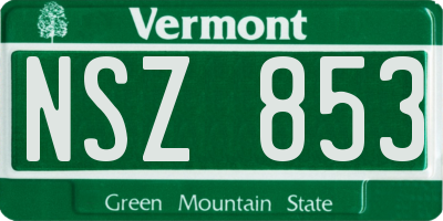 VT license plate NSZ853