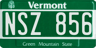 VT license plate NSZ856