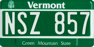 VT license plate NSZ857