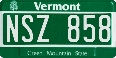 VT license plate NSZ858