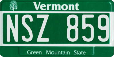 VT license plate NSZ859