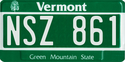 VT license plate NSZ861