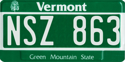 VT license plate NSZ863
