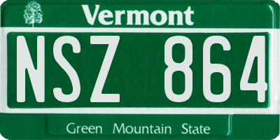 VT license plate NSZ864