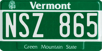 VT license plate NSZ865