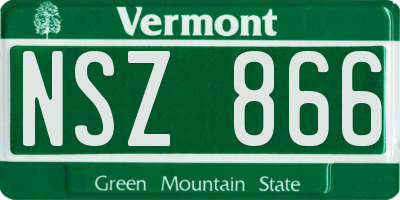 VT license plate NSZ866