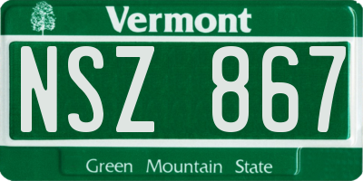 VT license plate NSZ867
