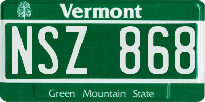 VT license plate NSZ868