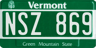 VT license plate NSZ869