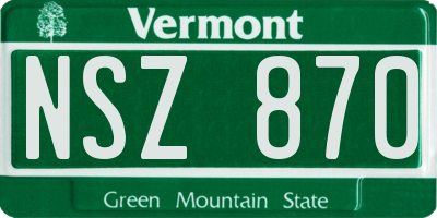 VT license plate NSZ870