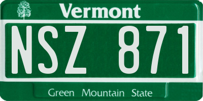 VT license plate NSZ871
