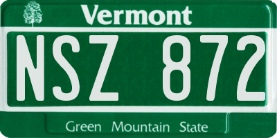 VT license plate NSZ872