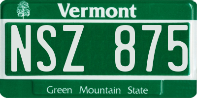 VT license plate NSZ875