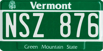 VT license plate NSZ876