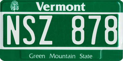VT license plate NSZ878