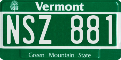 VT license plate NSZ881