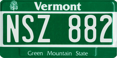 VT license plate NSZ882