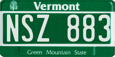 VT license plate NSZ883