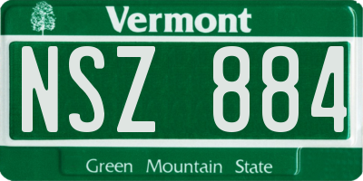 VT license plate NSZ884