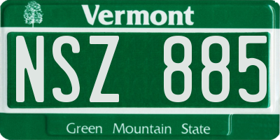 VT license plate NSZ885
