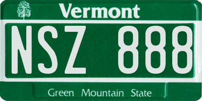 VT license plate NSZ888