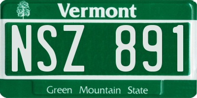 VT license plate NSZ891