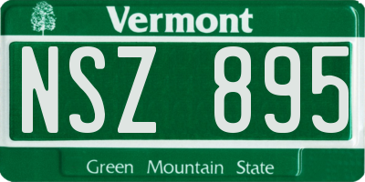 VT license plate NSZ895
