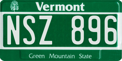 VT license plate NSZ896
