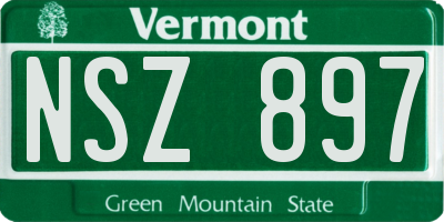 VT license plate NSZ897