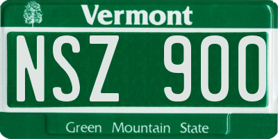 VT license plate NSZ900