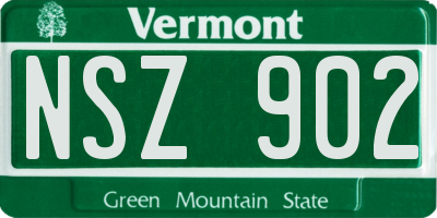 VT license plate NSZ902