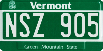 VT license plate NSZ905