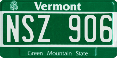 VT license plate NSZ906