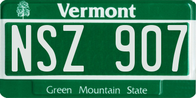 VT license plate NSZ907