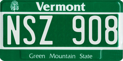 VT license plate NSZ908