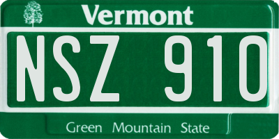 VT license plate NSZ910