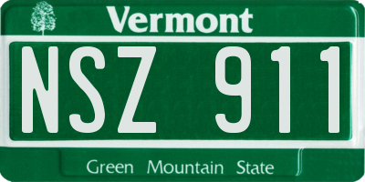 VT license plate NSZ911