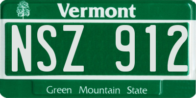 VT license plate NSZ912