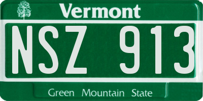 VT license plate NSZ913