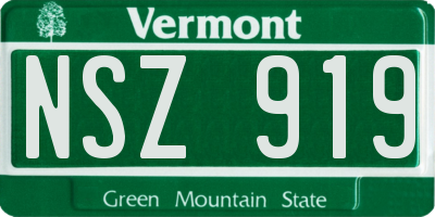 VT license plate NSZ919