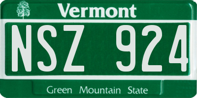 VT license plate NSZ924